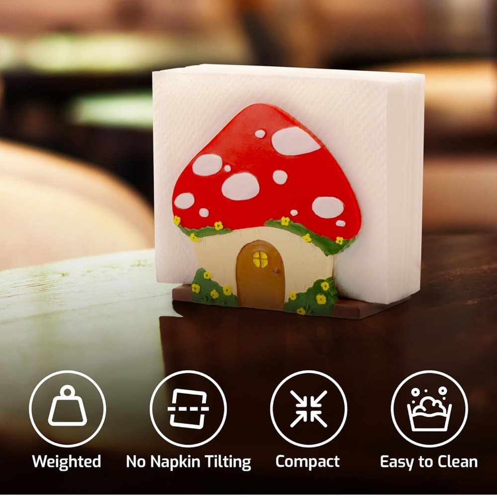Shrumiez Mushroom House Napkin Holder, NIB 🍄 - Picture 6 of 10